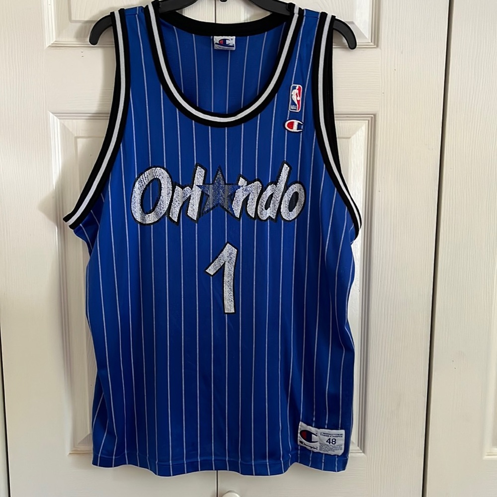 Champion Pinstripe NBA Orlando Magic basketball jersey #1 Hardaway XL
